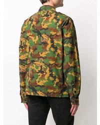 grünes Camouflage Langarmhemd von Off-White