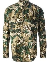 grünes Camouflage Langarmhemd von MSGM
