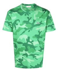 grünes Camouflage T-Shirt mit einem Rundhalsausschnitt von Valentino