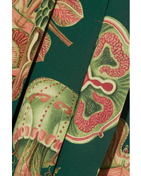 grünes Midikleid aus Seide mit Falten von Gucci