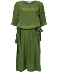 grünes gerade geschnittenes Kleid aus Seide von Jil Sander
