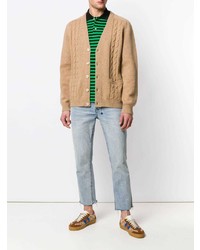 grünes horizontal gestreiftes Polohemd von Gucci