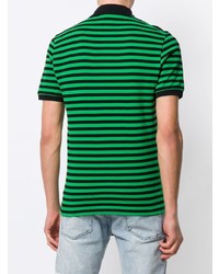 grünes horizontal gestreiftes Polohemd von Gucci