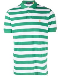 grünes horizontal gestreiftes Polohemd von Polo Ralph Lauren