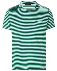 grünes horizontal gestreiftes Polohemd von The Gigi