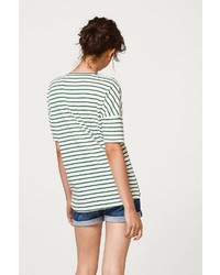 grünes horizontal gestreiftes T-Shirt mit einem Rundhalsausschnitt von Esprit