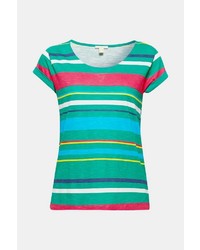 grünes horizontal gestreiftes T-Shirt mit einem Rundhalsausschnitt von Esprit