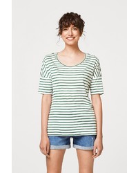 grünes horizontal gestreiftes T-Shirt mit einem Rundhalsausschnitt von Esprit