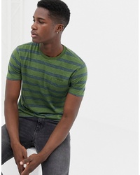 grünes horizontal gestreiftes T-Shirt mit einem Rundhalsausschnitt von J.Crew Mercantile
