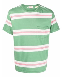 grünes horizontal gestreiftes T-Shirt mit einem Rundhalsausschnitt von Levi's