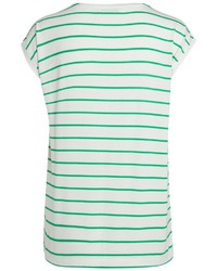 grünes horizontal gestreiftes T-Shirt mit einem Rundhalsausschnitt von Pieces