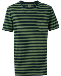 grünes horizontal gestreiftes T-shirt von Levi's