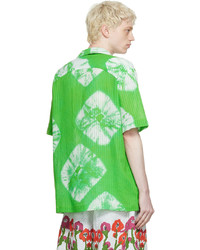 grünes Mit Batikmuster Kurzarmhemd von Labrum