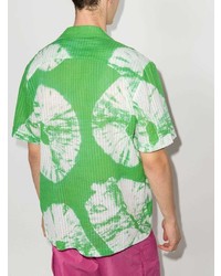 grünes Mit Batikmuster Kurzarmhemd von Labrum London