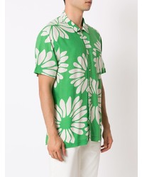 grünes Kurzarmhemd mit Blumenmuster von OSKLEN