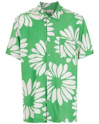 grünes Kurzarmhemd mit Blumenmuster von OSKLEN