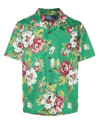 grünes Kurzarmhemd mit Blumenmuster von Polo Ralph Lauren