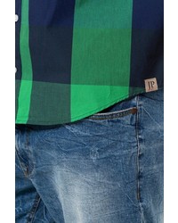 grünes Kurzarmhemd mit Karomuster von JP1880