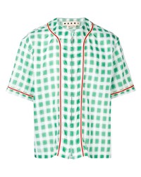grünes Kurzarmhemd mit Karomuster von Marni