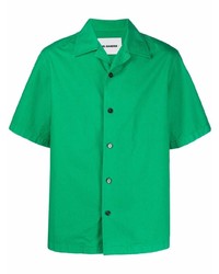 grünes Kurzarmhemd von Jil Sander