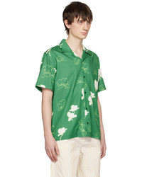 grünes Langarmhemd mit Blumenmuster von Saturdays Nyc