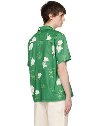 grünes Langarmhemd mit Blumenmuster von Saturdays Nyc