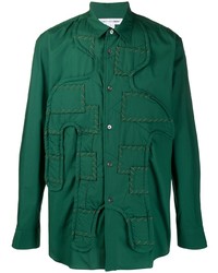 grünes Langarmhemd mit Flicken von Comme Des Garcons SHIRT