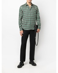 grünes Langarmhemd mit geometrischem Muster von Paul Smith