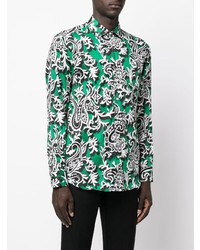 grünes Langarmhemd mit Paisley-Muster von Etro