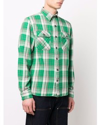 grünes Langarmhemd mit Schottenmuster von Ralph Lauren RRL