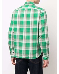 grünes Langarmhemd mit Schottenmuster von Ralph Lauren RRL
