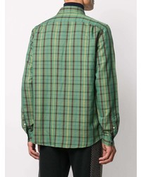 grünes Langarmhemd mit Schottenmuster von PS Paul Smith