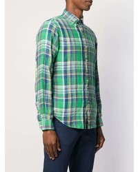 grünes Langarmhemd mit Schottenmuster von Polo Ralph Lauren