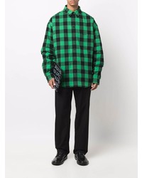 grünes Langarmhemd mit Vichy-Muster von Balenciaga