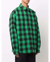 grünes Langarmhemd mit Vichy-Muster von Balenciaga