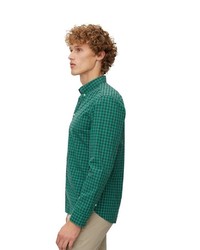 grünes Langarmhemd mit Vichy-Muster von Marc O'Polo