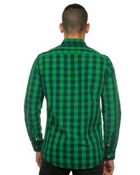 grünes Langarmhemd mit Vichy-Muster von NO 8 STUDIO