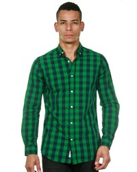 grünes Langarmhemd mit Vichy-Muster von NO 8 STUDIO