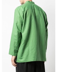 grünes Langarmhemd von Homme Plissé Issey Miyake