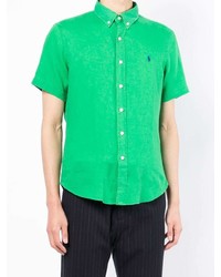 grünes Leinen Kurzarmhemd von Polo Ralph Lauren
