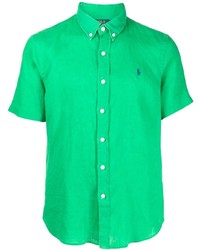 grünes Leinen Kurzarmhemd von Polo Ralph Lauren