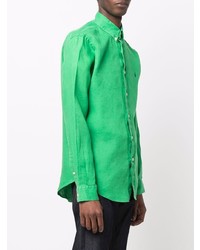grünes Leinen Langarmhemd von Polo Ralph Lauren