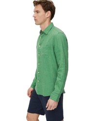 grünes Leinen Langarmhemd von Marc O'Polo