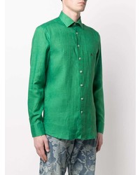 grünes Leinen Langarmhemd von Etro
