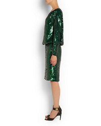 grünes Pailletten Etuikleid von Givenchy