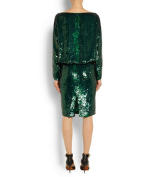grünes Pailletten Etuikleid von Givenchy