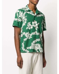 grünes Polohemd mit Blumenmuster von Polo Ralph Lauren