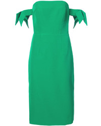 grünes schulterfreies Kleid von Milly