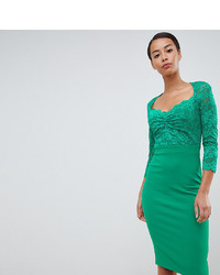 grünes figurbetontes Kleid aus Spitze von City Goddess Tall
