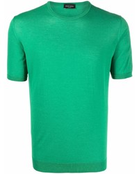 grünes Strick T-Shirt mit einem Rundhalsausschnitt
